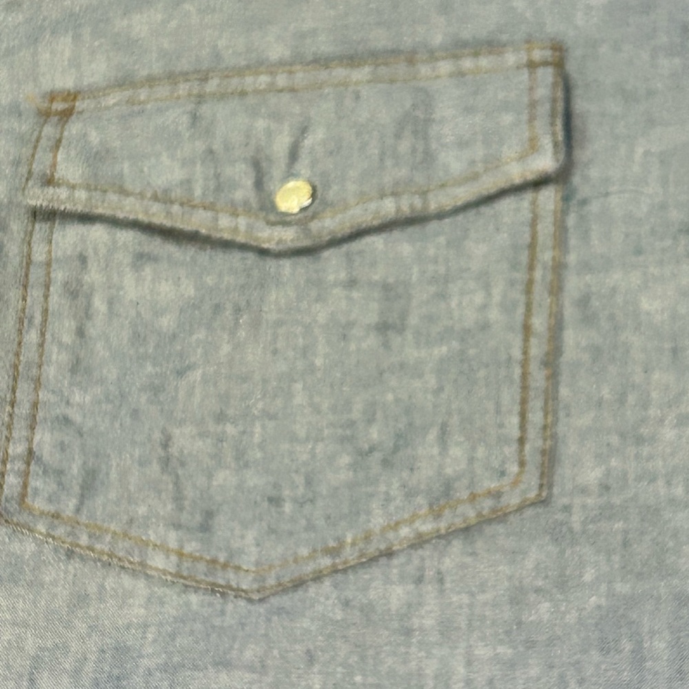 Key Western Wear Chambray Shirt, Pearl Snaps, Large - Picture 4 of 10